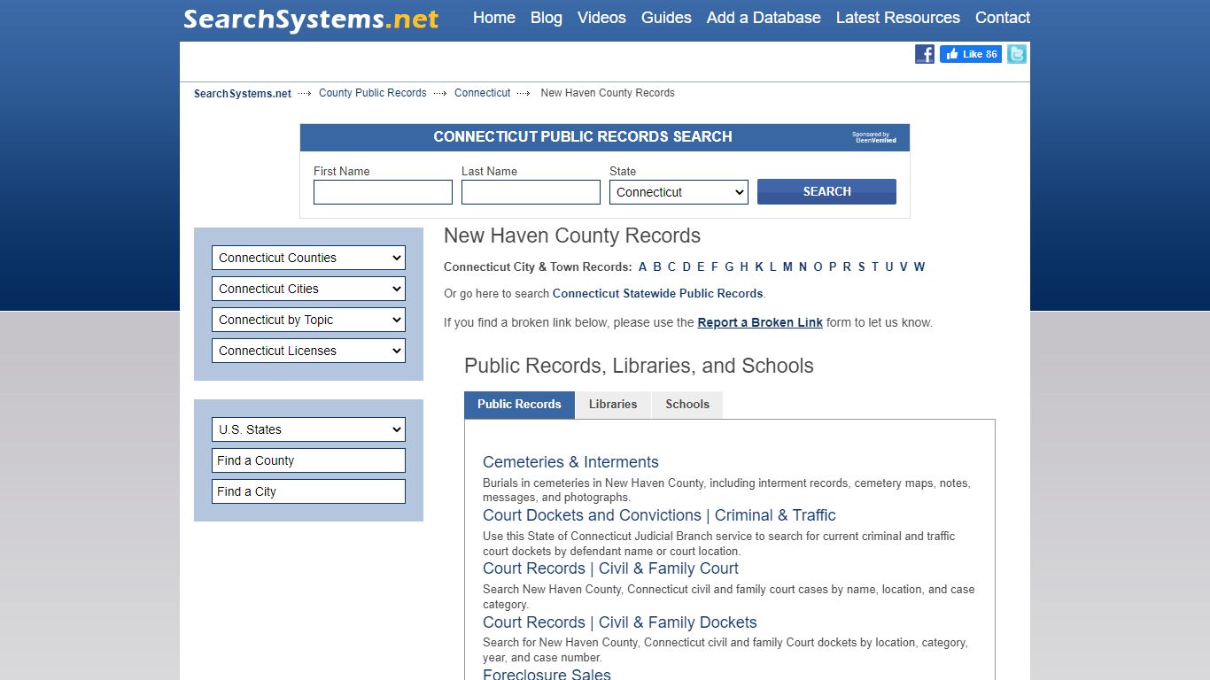 New Haven County Criminal and Public Records