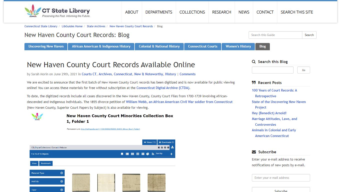 Blog - New Haven County Court Records - LibGuides Home at ...
